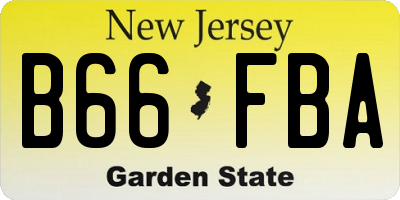 NJ license plate B66FBA