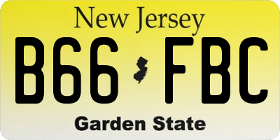 NJ license plate B66FBC