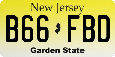 NJ license plate B66FBD