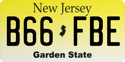 NJ license plate B66FBE