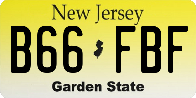 NJ license plate B66FBF