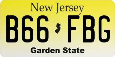 NJ license plate B66FBG