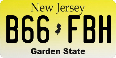 NJ license plate B66FBH