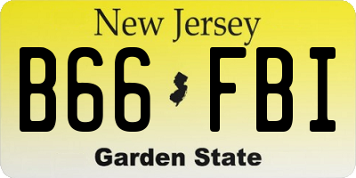 NJ license plate B66FBI