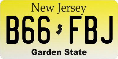 NJ license plate B66FBJ