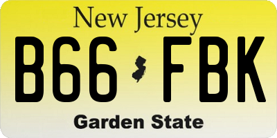 NJ license plate B66FBK