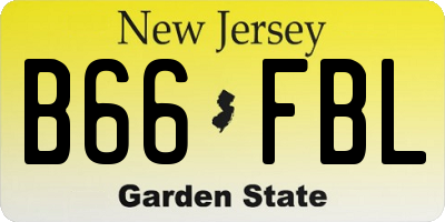 NJ license plate B66FBL