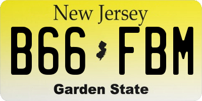NJ license plate B66FBM