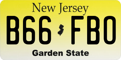NJ license plate B66FBO