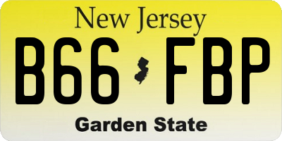 NJ license plate B66FBP
