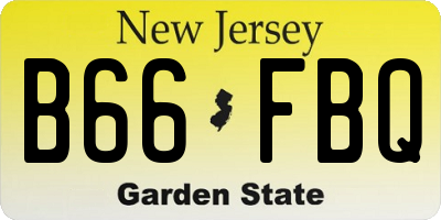 NJ license plate B66FBQ