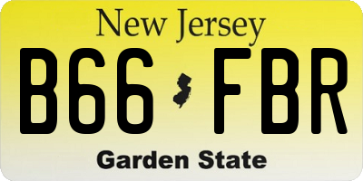 NJ license plate B66FBR