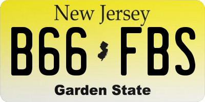 NJ license plate B66FBS