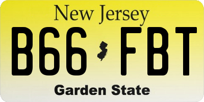 NJ license plate B66FBT