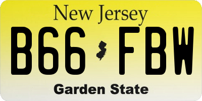 NJ license plate B66FBW