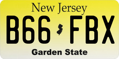 NJ license plate B66FBX