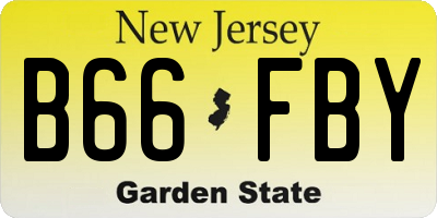 NJ license plate B66FBY