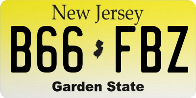 NJ license plate B66FBZ