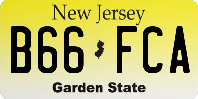 NJ license plate B66FCA