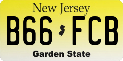 NJ license plate B66FCB