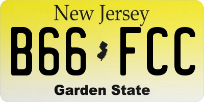 NJ license plate B66FCC