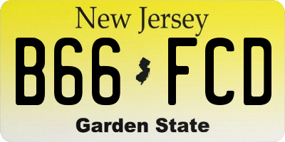 NJ license plate B66FCD