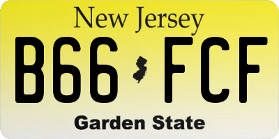 NJ license plate B66FCF