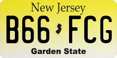 NJ license plate B66FCG
