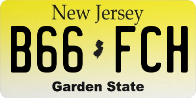 NJ license plate B66FCH