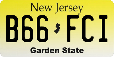 NJ license plate B66FCI