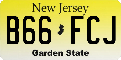 NJ license plate B66FCJ