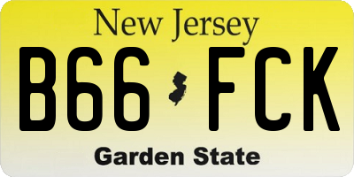 NJ license plate B66FCK
