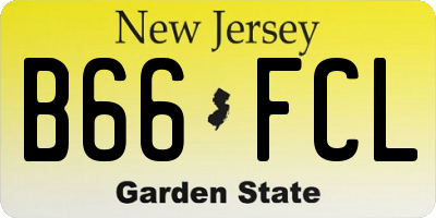 NJ license plate B66FCL