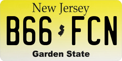 NJ license plate B66FCN