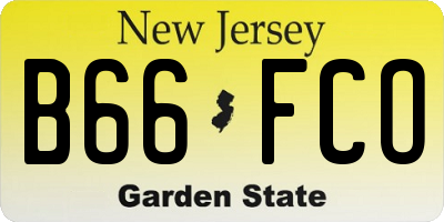 NJ license plate B66FCO