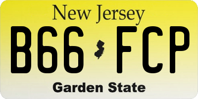 NJ license plate B66FCP