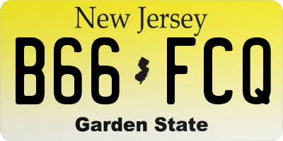 NJ license plate B66FCQ