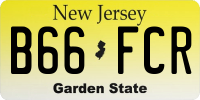 NJ license plate B66FCR