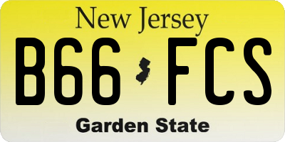 NJ license plate B66FCS