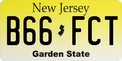 NJ license plate B66FCT