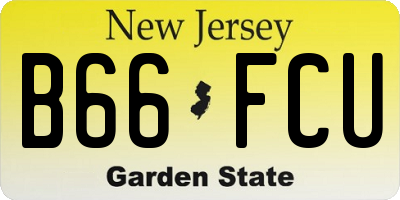 NJ license plate B66FCU
