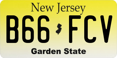 NJ license plate B66FCV