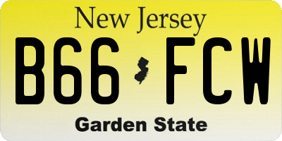 NJ license plate B66FCW