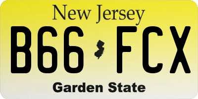 NJ license plate B66FCX
