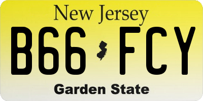 NJ license plate B66FCY