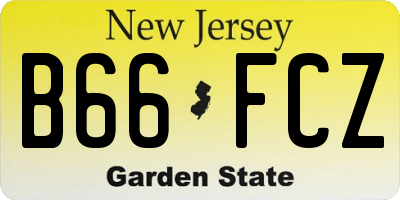 NJ license plate B66FCZ