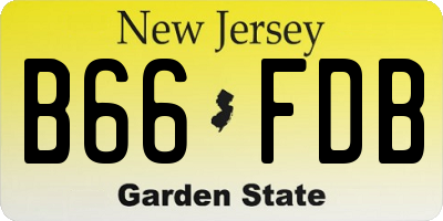 NJ license plate B66FDB