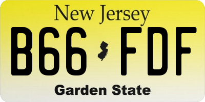 NJ license plate B66FDF