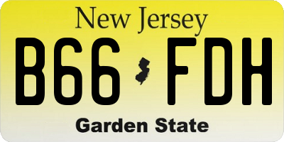 NJ license plate B66FDH
