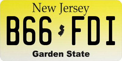 NJ license plate B66FDI